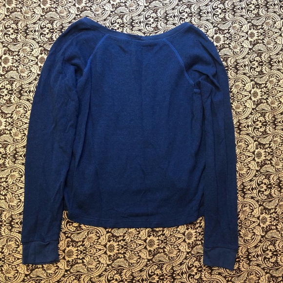 Check & Stripe Comfy V-Neck Long Sleeve Thermal Shirt Size Large - Picture 3 of 6